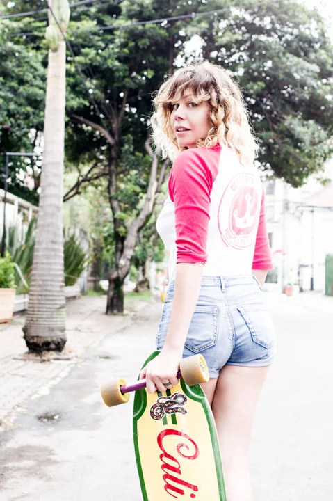 Karina Palmer portrait with skateboard